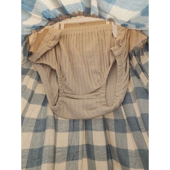 Carter's Baby Girls Dress Size 18 Months Blue & Pink Plaid Flannel Ribbed - Picture 4 of 8